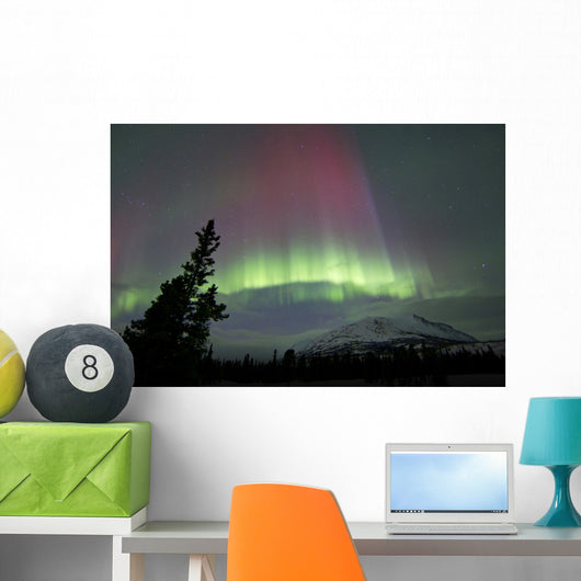 Red and Green Aurora Wall Decal Design 3