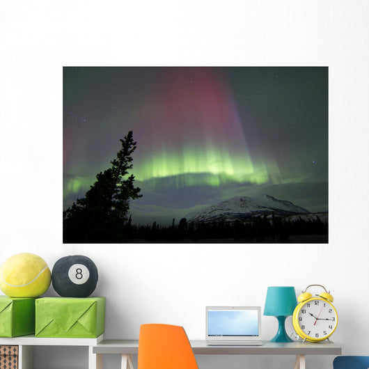 Red and Green Aurora Wall Decal Design 3