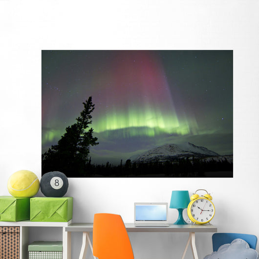 Red and Green Aurora Wall Decal Design 3