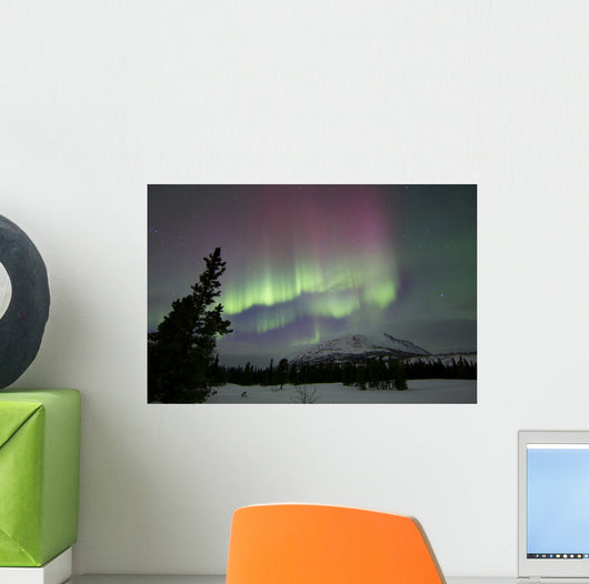 Red and Green Aurora Wall Decal Design 2