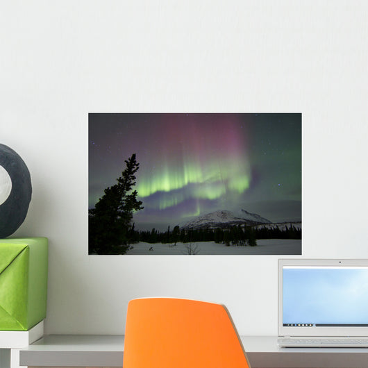 Red and Green Aurora Wall Decal Design 2
