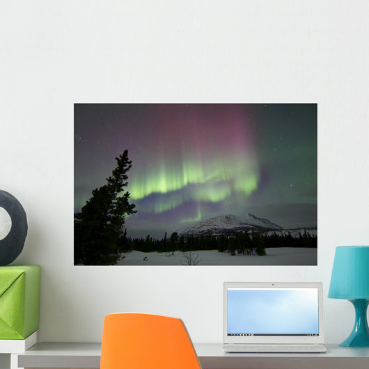 Red and Green Aurora Wall Decal Design 2