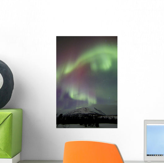 Red and Green Aurora Wall Decal Design 1