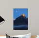 Moonset and Alpenglow over Wall Decal