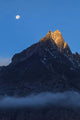 Moonset and Alpenglow over Wall Decal