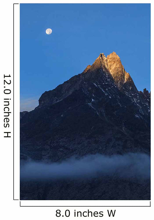 Moonset and Alpenglow over Wall Decal