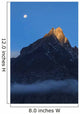 Moonset and Alpenglow over Wall Decal
