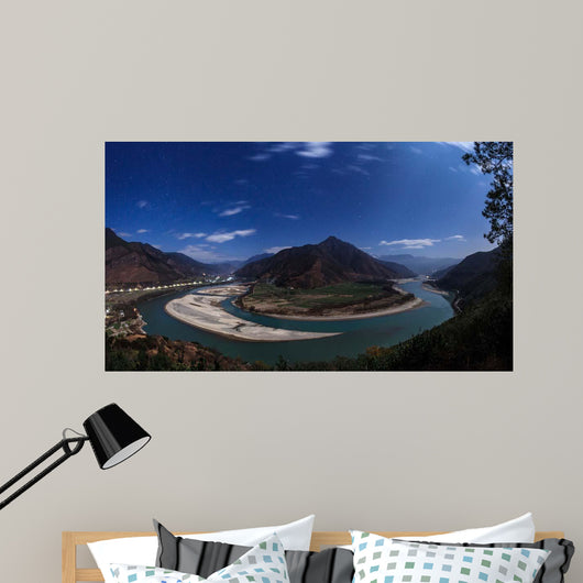 Moonlit Scenic Yangtze River Wall Decal