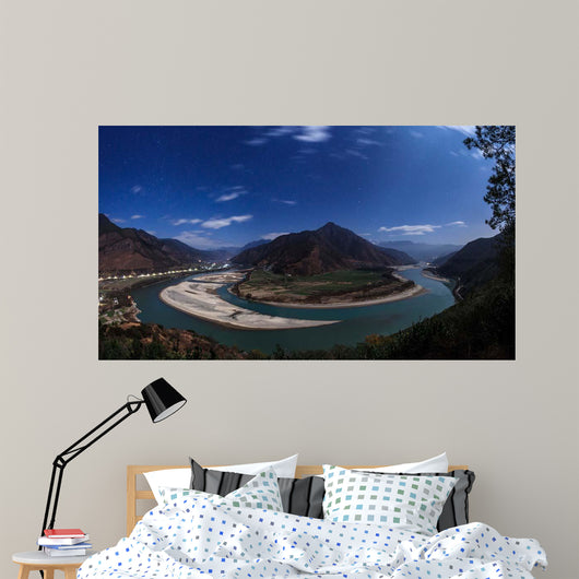 Moonlit Scenic Yangtze River Wall Decal