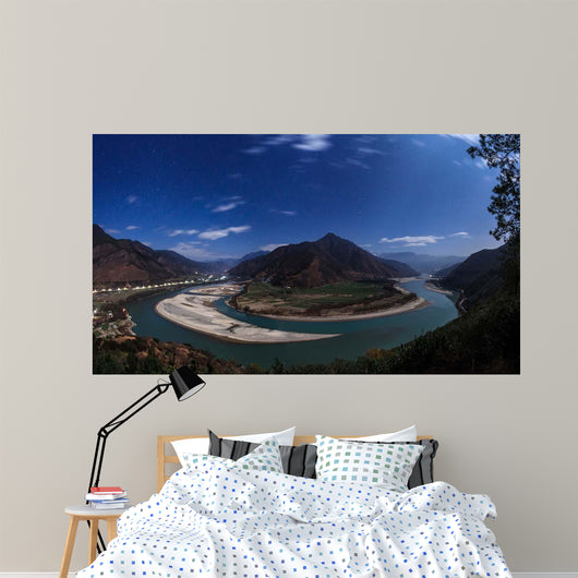 Moonlit Scenic Yangtze River Wall Decal