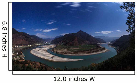 Moonlit Scenic Yangtze River Wall Decal
