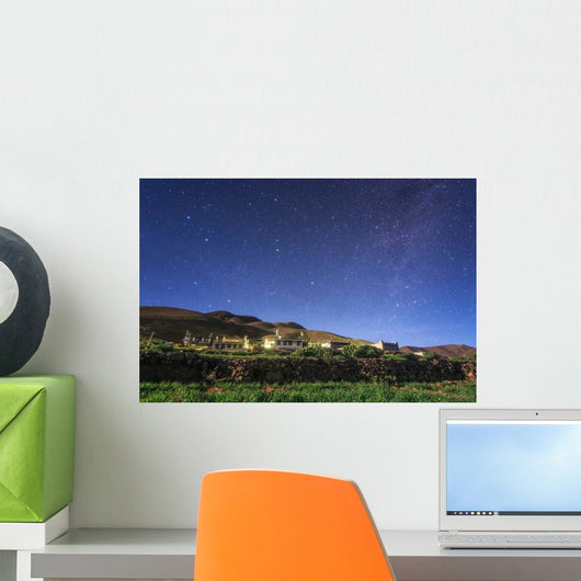 Northern Stars above Moonlit Wall Decal