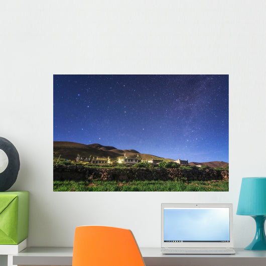 Northern Stars above Moonlit Wall Decal