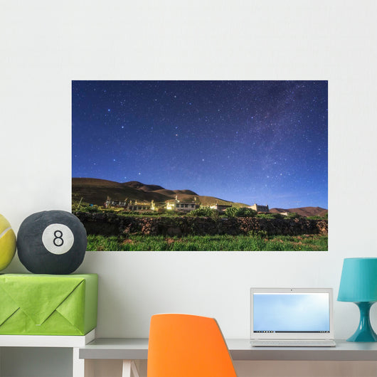 Northern Stars above Moonlit Wall Decal