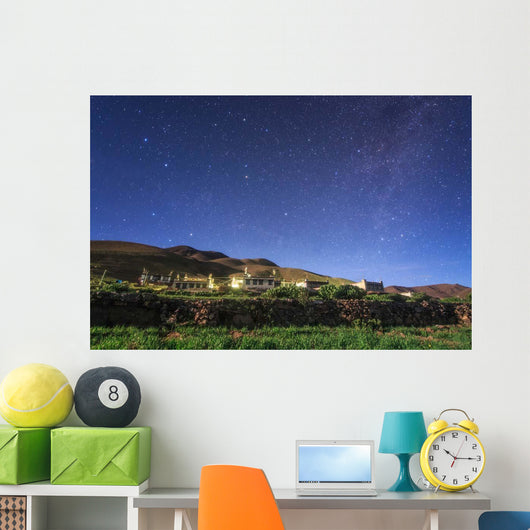 Northern Stars above Moonlit Wall Decal