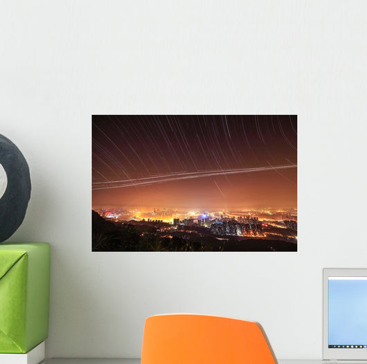 Stars Appear above City Wall Decal