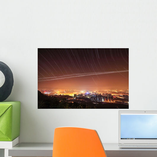 Stars Appear above City Wall Decal