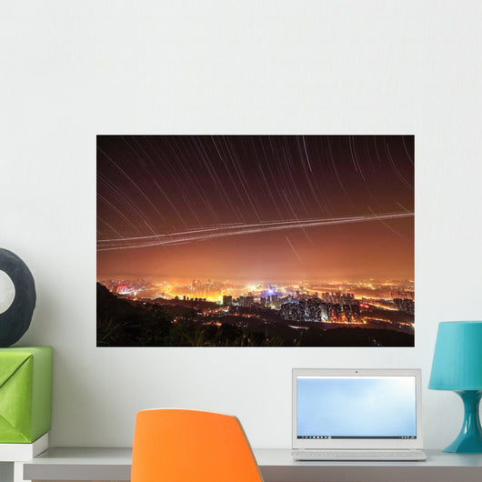 Stars Appear above City Wall Decal