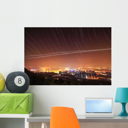 Stars Appear above City Wall Decal