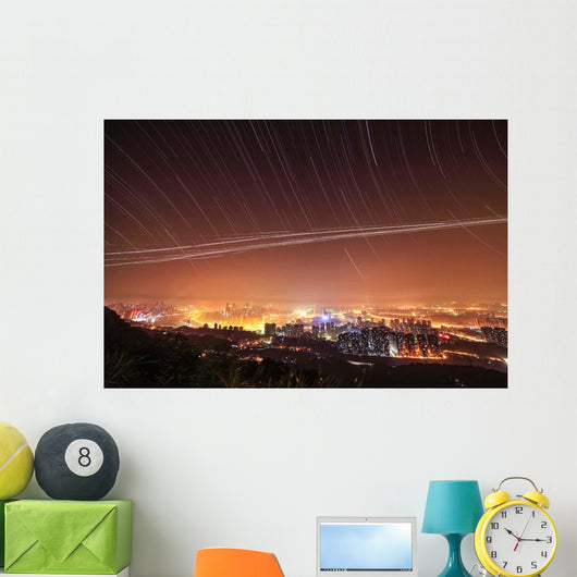 Stars Appear above City Wall Decal