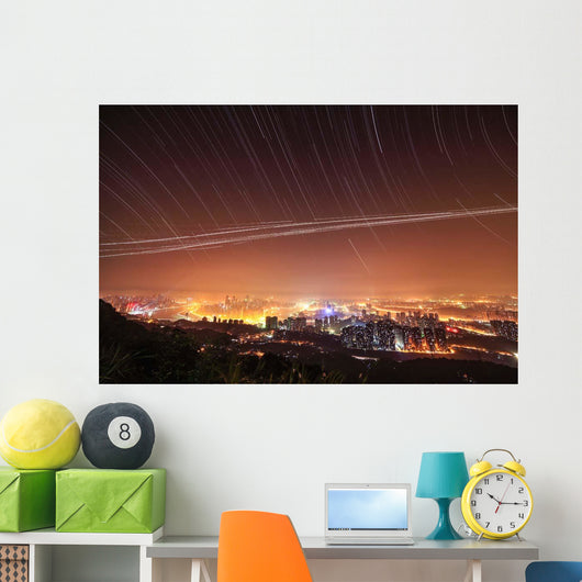 Stars Appear above City Wall Decal