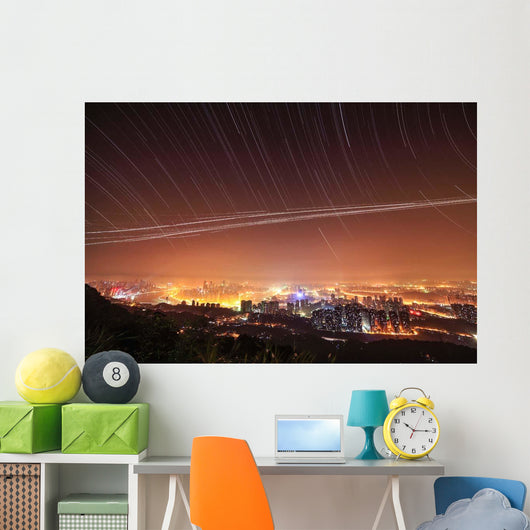 Stars Appear above City Wall Decal