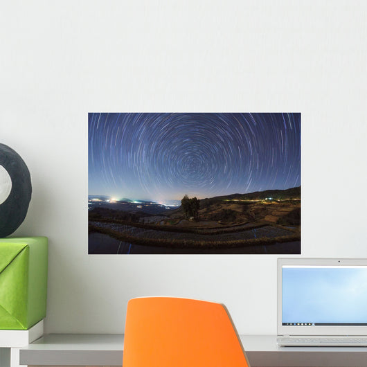 Polar Star Trails above Wall Decal