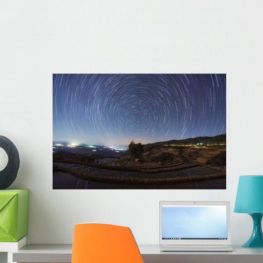 Polar Star Trails above Wall Decal