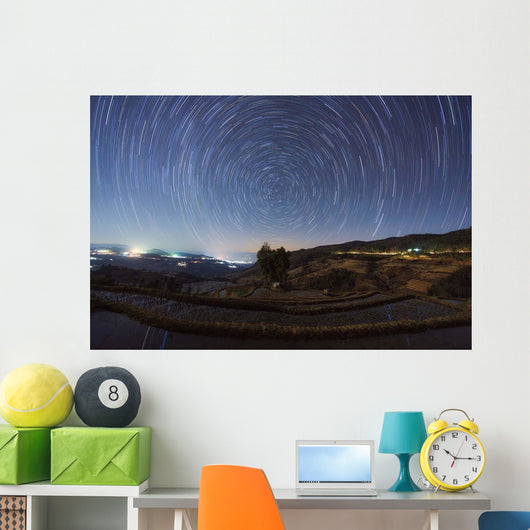 Polar Star Trails above Wall Decal