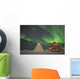 Northern Lights above Village Wall Decal Design 5