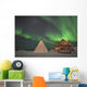 Northern Lights above Village Wall Decal Design 5