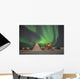 Northern Lights above Village Wall Decal Design 4