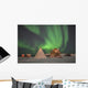 Northern Lights above Village Wall Decal Design 4