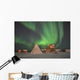 Northern Lights above Village Wall Decal Design 4
