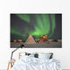 Northern Lights above Village Wall Decal Design 4