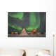 Northern Lights above Village Wall Decal Design 3