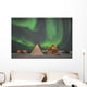 Northern Lights above Village Wall Decal Design 3