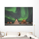 Northern Lights above Village Wall Decal Design 3
