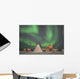 Northern Lights above Village Wall Decal Design 2