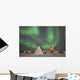Northern Lights above Village Wall Decal Design 2