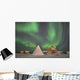 Northern Lights above Village Wall Decal Design 2
