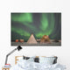 Northern Lights above Village Wall Decal Design 2