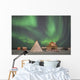 Northern Lights above Village Wall Decal Design 2