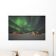 Northern Lights above Village Wall Decal Design 1