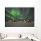 Northern Lights above Village Wall Decal Design 1