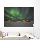 Northern Lights above Village Wall Decal Design 1