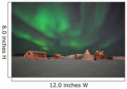 Northern Lights above Village Wall Decal Design 1