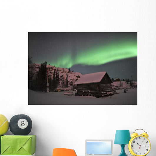 Aurora Borealis over Cabin Wall Decal Design 4