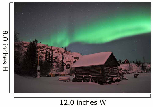 Aurora Borealis over Cabin Wall Decal Design 4