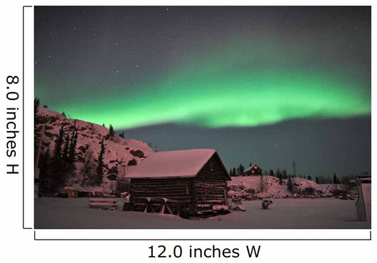 Aurora Borealis over Cabin Wall Decal Design 3